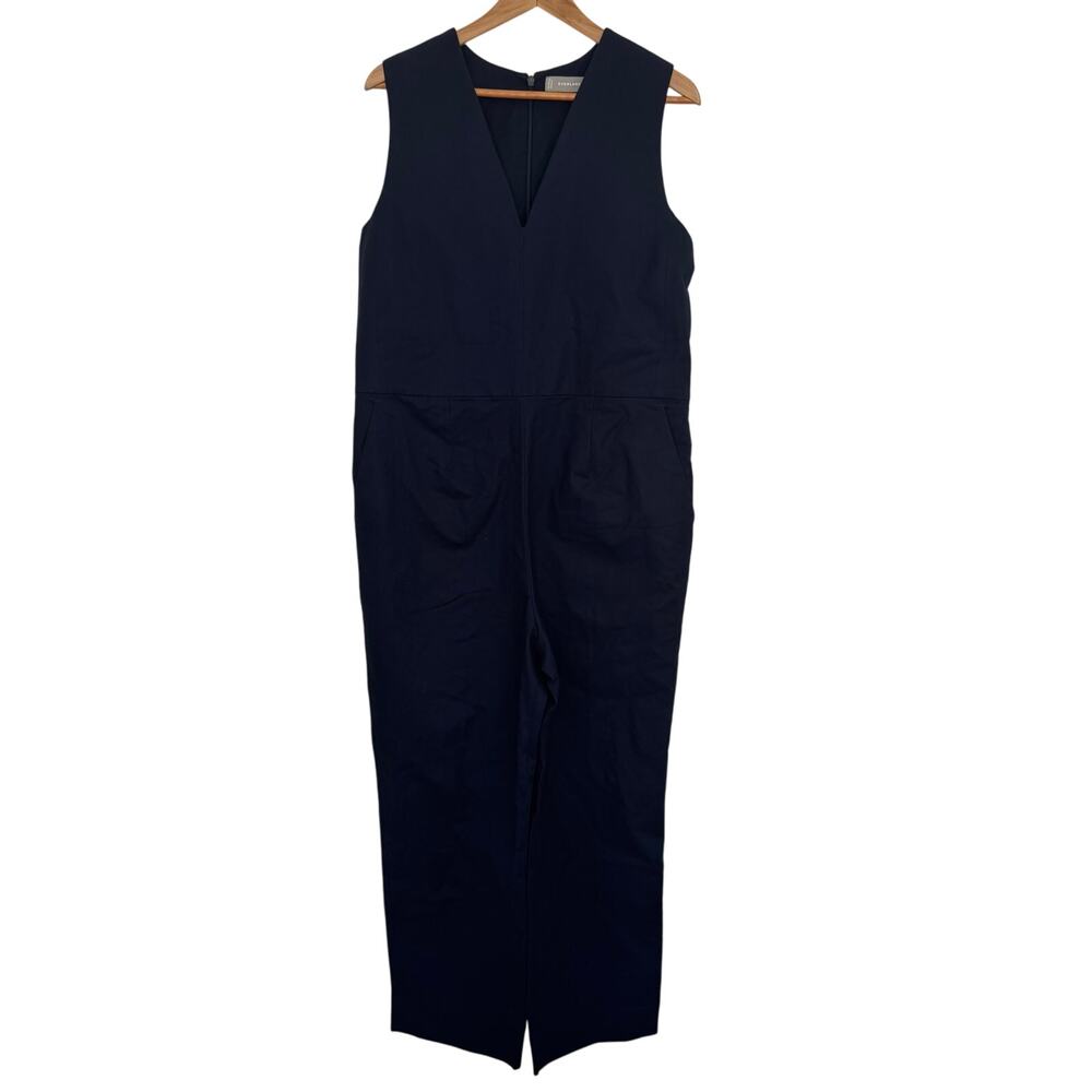 NWOT Everlane The Structured Cotton Jumpsuit in Navy Blue size 10 - Picture 4 of 5